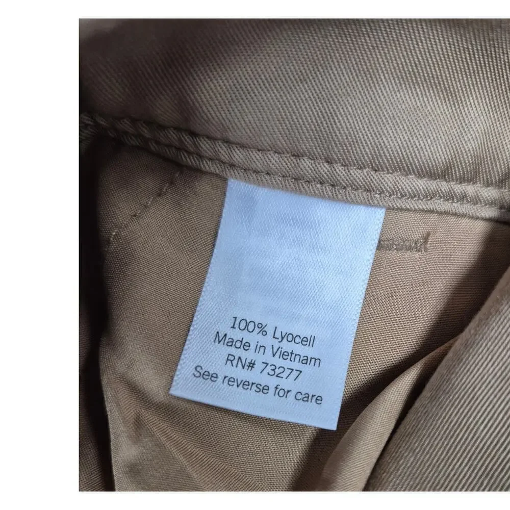 Croft & Barrow 100% Lyocell Light Brown Tapered Pants Sz 12